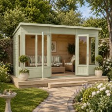 Shire Alora 12x6 Pent Summerhouse - in situ, angle view