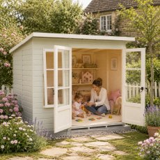 Shire Dahlia 8 x 6 Pent Summerhouse - in situ, angle view