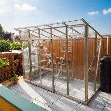 Elite Edge 400 4x10 Pent Roof Greenhouse - with optional accessories in plain aluminium