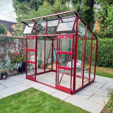 Elite Edge 600 6x8 Pent Roof Greenhouse  - in powder coated berry