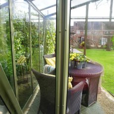 Elite Edge 600 6x8 Pent Roof Greenhouse  - bar capping in olive