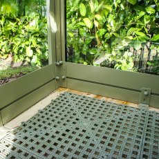 Elite Edge 600 6x8 Pent Roof Greenhouse - iintegral base in olive
