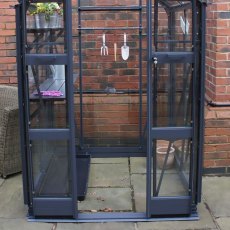 Elite Compact 4 x 4 Greenhouse Bundle low threshold in optional powder coated graphite
