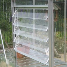 Elite Compact 4 x 4 Greenhouse Bundle - Manual louvre vent in silver aluminium