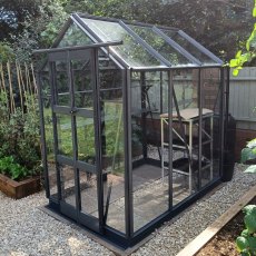 Elite Compact 4 x 6 Greenhouse Bundle in Graphite with optional extras