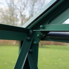 Elite Titan 600 6 x 8 Greenhouse corner eaves in optional green powder coating