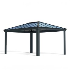12 x 16 Palram Canopia Dallas Grey Garden Gazebo - isolated angle view