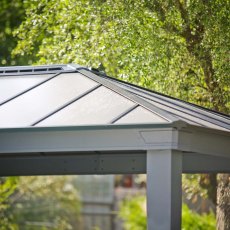 12 x 16 Palram Canopia Dallas Grey Garden Gazebo - corner