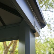 12 x 20 Palram Canopia Dallas Grey Garden Gazebo - roof corner
