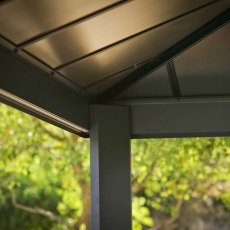 12 x 20 Palram Canopia Dallas Grey Garden Gazebo - roof corner