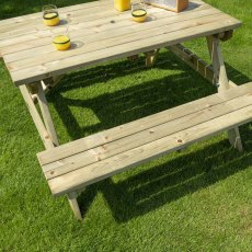 Rowlinson Premium Heavy Duty Picnic Table 1.2m - in situ, seat