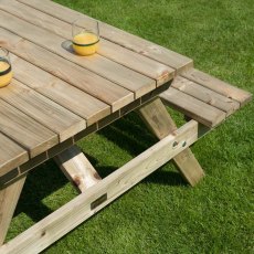 Rowlinson Premium Heavy Duty Picnic Table 1.2m - in situ, end