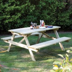 Rowlinson Premium Heavy Duty Picnic Table 1.5m - in situ
