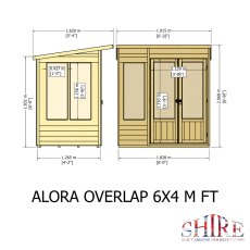 Shire Alora 6 x 4 Pent Summerhouse - dimensions