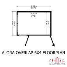 Shire Alora 6 x 4 Pent Summerhouse - floorplan