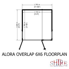 Shire Alora 6 x 6 Pent Summerhouse - footprint