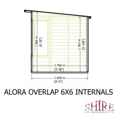 Shire Alora 6 x 6 Pent Summerhouse - internal dimensions