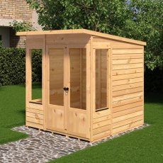 Shire Alora 6 x 6 Pent Summerhouse - in situ, angle view