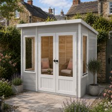 Shire Alora 6 x 6 Pent Summerhouse - in situ, angle view