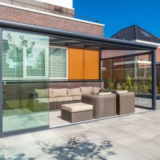 13 X 8 (4.0m X 2.5m) Deponti Bosco Veranda Black - in situ, sliding