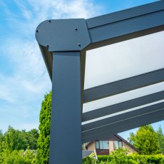 13 X 8 (4.0m X 2.5m) Deponti Bosco Veranda Black - in situ, posts