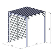 7 X 7 (2.0m X 2.0m) Mercia Modern Wooden Pergola - Pressure Treated - dimensions