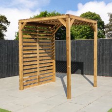 7 X 7 (2.0m X 2.0m) Mercia Modern Wooden Pergola - Pressure Treated - isolated angle view