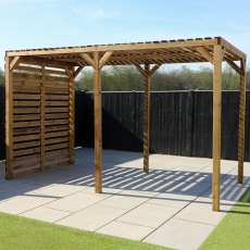 13 X 7 (4.0m X 2.0m) Mercia Modern Wooden Pergola - Pressure Treated - in situ, angle view