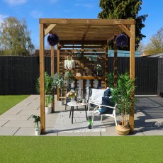 13 X 7 (4.0m X 2.0m) Mercia Modern Wooden Pergola - Pressure Treated - in situ, back view