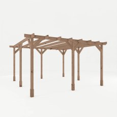 13 x 13 (4.0m x 4.0m) Mercia Traditional Wooden Pergola - Pressure Treated - isolated angle view