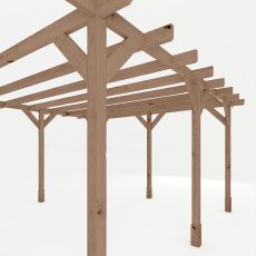 13 x 13 (4.0m x 4.0m) Mercia Traditional Wooden Pergola - Pressure Treated - isolated corner