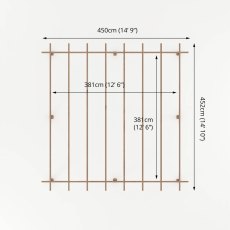 13 x 13 (4.0m x 4.0m) Mercia Traditional Wooden Pergola - Pressure Treated - dimensions
