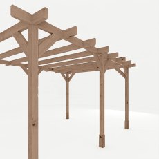 13 x 10 Mercia Traditional Wooden Pergola - Pressure Treated - top view