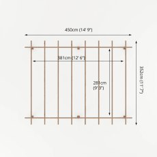 13 x 10 Mercia Traditional Wooden Pergola - Pressure Treated - dimensions