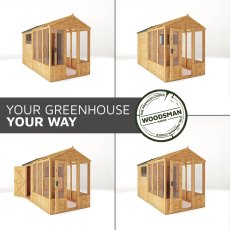 12 X 6 Mercia Woodsman Glass Combi Greenhouse With Shed - features