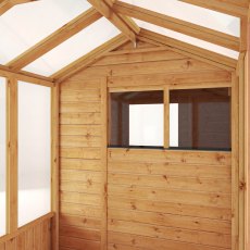 14 x 6 Mercia Woodsman Glass Combi Greenhouse With Shed - truss