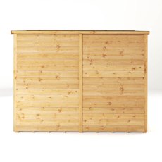 8 X 8 Mercia Woodsman Glass Combi Greenhouse With Shed - isolated side view