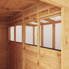 8 X 8 Mercia Woodsman Glass Combi Greenhouse With Shed - windows