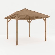 Mercia traditional wooden gazebo 10x10 freestanding timber structure angled view