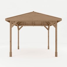 Mercia 10x10 wooden gazebo front view showing open-sided garden shelter design