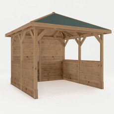 10x10 Mercia Traditional Wooden Gazebo With Side Panels - Pressure Treated - isolated