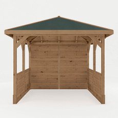 10x10 Mercia Traditional Wooden Gazebo With Side Panels - Pressure Treated - isolated front view