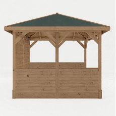 10x10 Mercia Traditional Wooden Gazebo With Side Panels - Pressure Treated - isolated side view