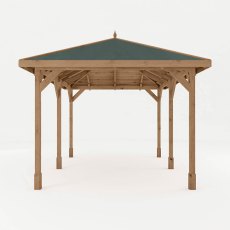 10 x 13 Mercia Traditional Wooden Gazebo - Pressure Treated - isolated back view