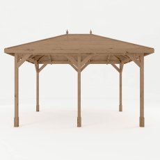 Mercia 10x13 wooden gazebo front view showing spacious open garden shelter