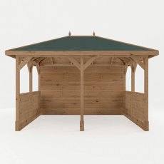 10 X 13 (3m X 4m) Mercia Traditional Wooden Gazebo With Side Panels - Pressure Treated - isolated front view