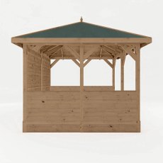 10 X 13 (3m X 4m) Mercia Traditional Wooden Gazebo With Side Panels - Pressure Treated - isolated side view