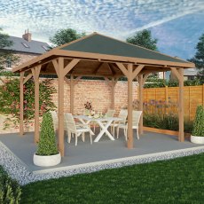 13 x 13 (4m x 4m) Mercia Traditional Wooden Gazebo - Pressure Treated - in situ