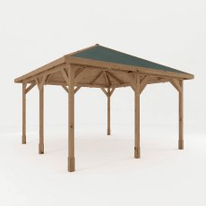13 x 13 (4m x 4m) Mercia Traditional Wooden Gazebo - Pressure Treated - isolated angle views
