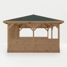 13 x 13 (4m x 4m) Mercia Traditional Wooden Gazebo With Sides - Pressure Treated - isolated side view